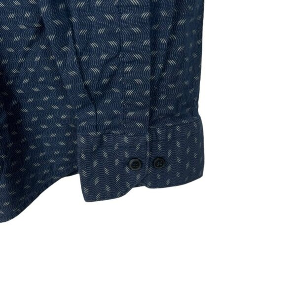 Hugo Boss Mens Cotton Button Down Shirt Size XXL Blue Long Sleeve Collar Pocket - Picture 5 of 13